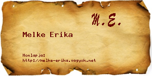 Melke Erika névjegykártya